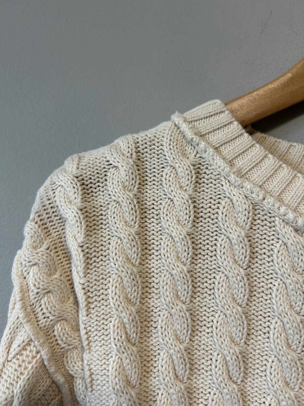 Free People Tuesday Coastal Cotton Cable Knit Cropped Sweater - Picture 3 of 11